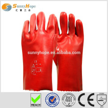 Sunnyhope red PVC safety and industrial gloves